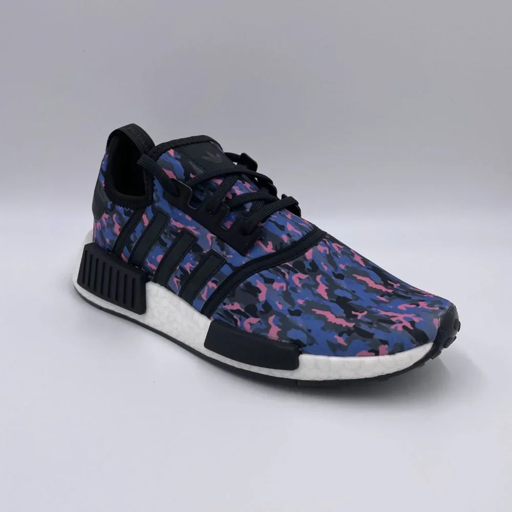 adidas NMD R1 Black / White / Blue Womens Shoes - Picture 7 of 8
